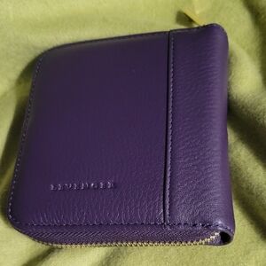 Levenger Carrie Grape Pebbled Leather Mini Travel Jewelry Case New without Tags